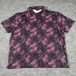 Sunday Swagger Polo Shirt Mens 3XL Black Pink Abstract Golf Performance Galactic